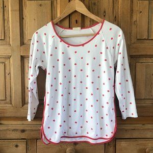 LAKE Red White Dotted 3/4 Sleeve Shirt